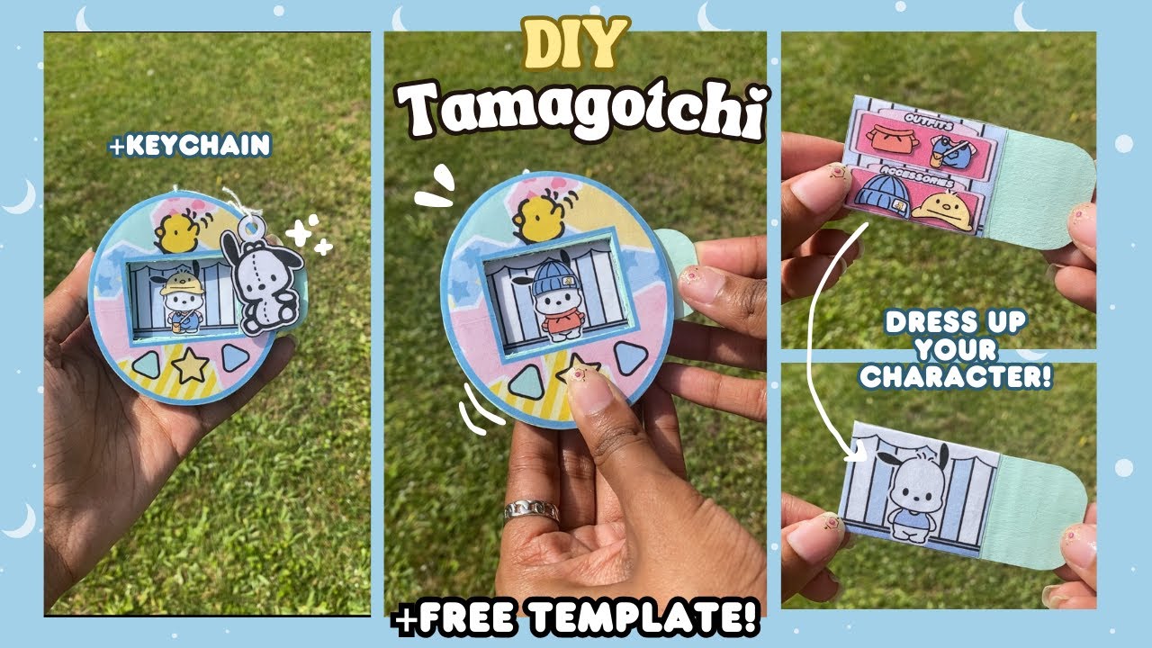 ☁️DIY Cardboard Jumbo Tamagotchi Tutorial!! + Free Template✂️