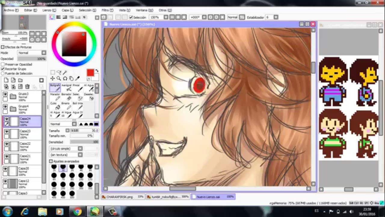 Chara and Frisk - Speedpaint