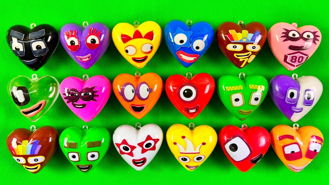 Numberblocks - Looking Clay with Mini Heart Coloring! ASMR