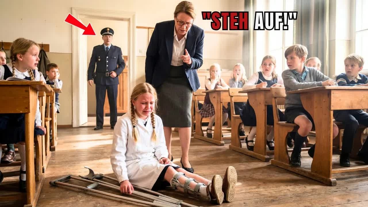 Steh auf, du SIMULANT!＂ – Lehrerin tritt Krücken weg – POLIZISTEN VATER