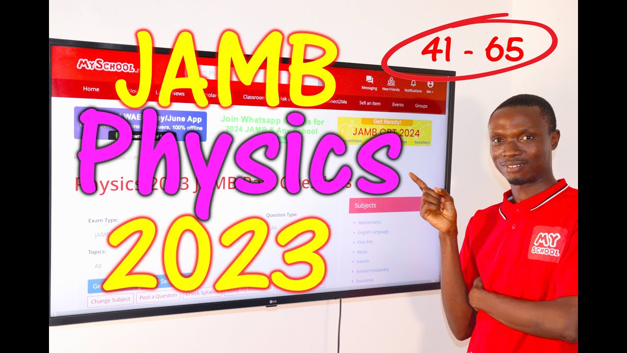 JAMB CBT Physics 2023 Past Questions 41 - 65