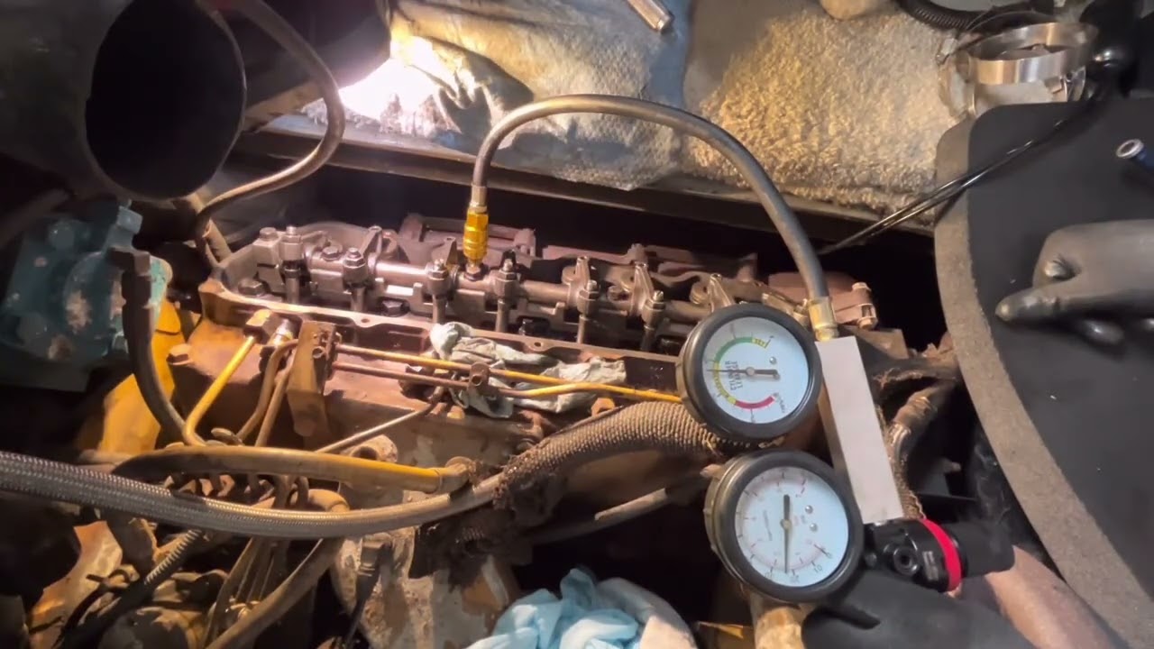 Gino’s Garage-Checking out a Catepillar 3208. Compression Testing and Leakdown testing.