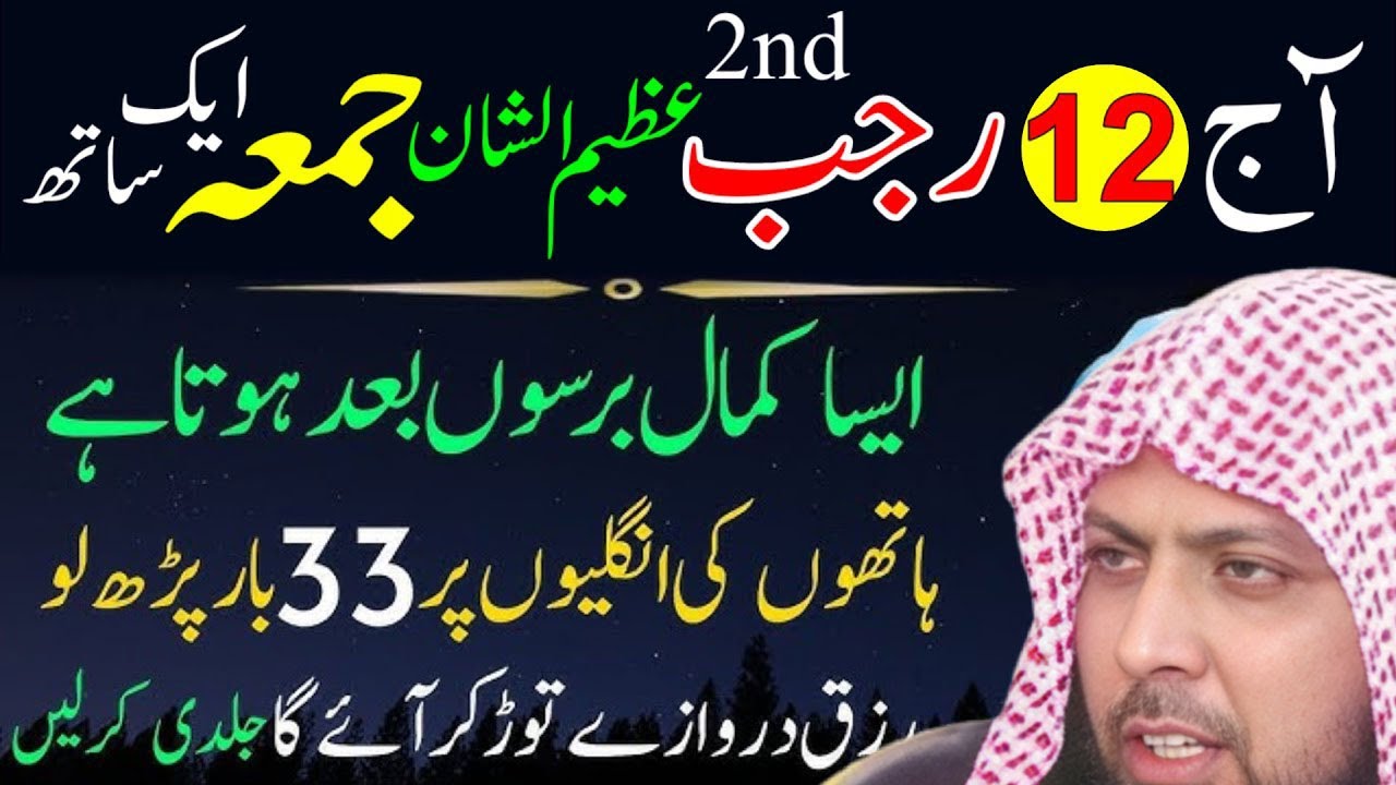 Aaj 12 Rajab Dusra Jumma Ke Din Surah Kausar Ka Wazifa | Urdu Islami Series | Jumma Ka Wazifa |Rajab