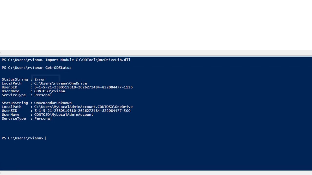 OneDrive Client Status PowerShell Tool - OneDriveLib.dll