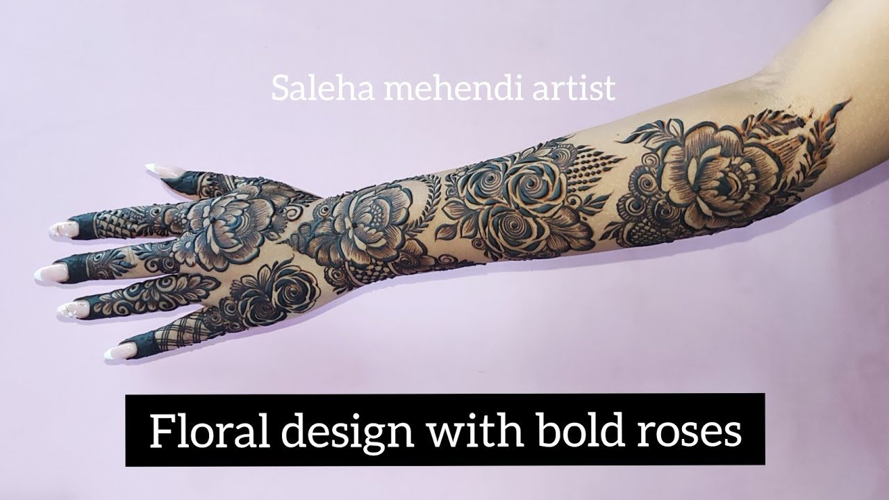 trending floral design with bold roses and reverse filling #new #mehendi #henna #ramzan #eid2022