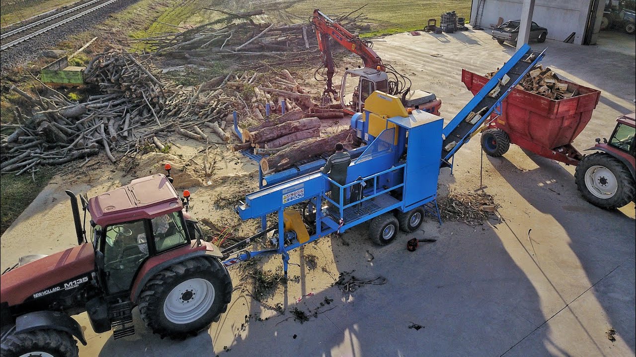 Pinosa CPE1250-Taglio legna-2× Fiatagri M135/Fiat Hitachi 130 W.3|Firewood Process