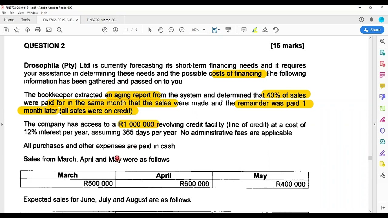FIN3702 MAYJUNE 2019 Exam Revision Section B