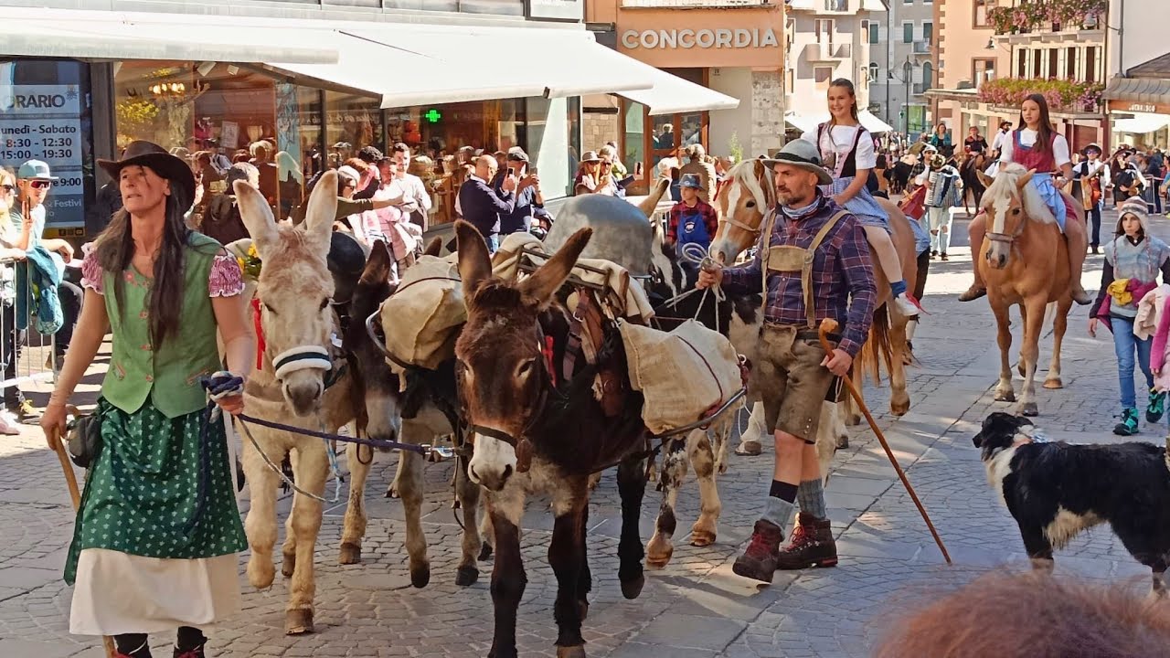 DESMONTEÀ 2025 Passaggio nel CENTRO di CORTINA🐄🐑🐏🐕
