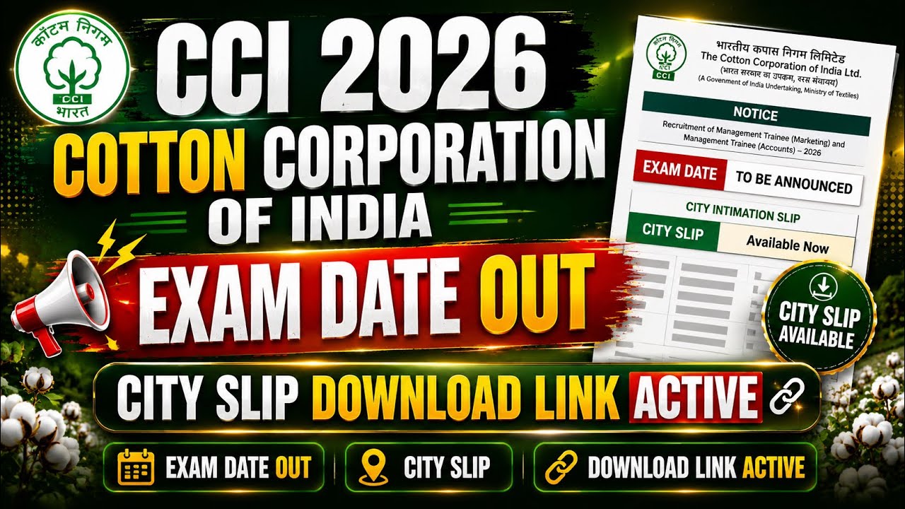 🔥 CCI 2026 Exam Date Out | City Slip Download Link Active | CCI Exam Latest Update
