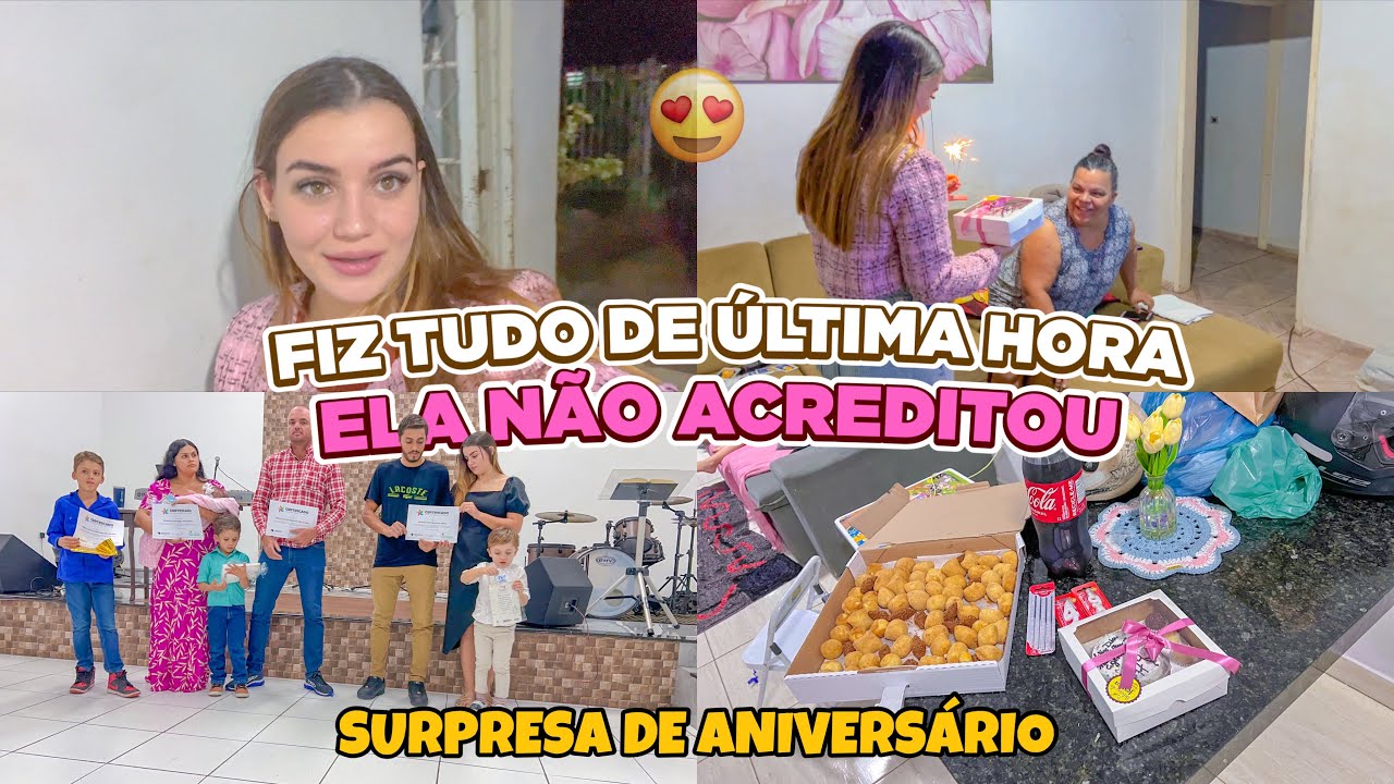 SURPRESA DE ANIVERSÁRIO PARA MINHA MÃE 😍 OLHA COMO ELA REAGIU + APRESENTAÇÃO DO NICOLAS NA IGREJA 😱