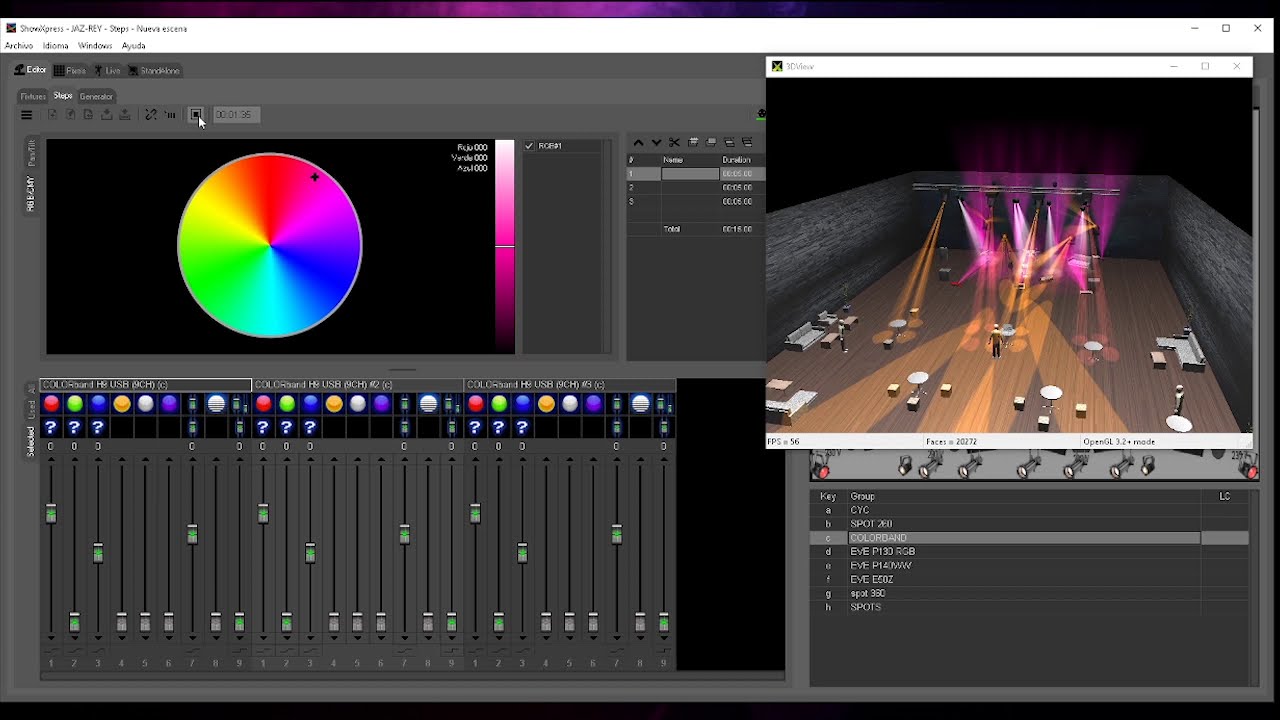 Entrenamiento con CHAUVET DJ &ndash; ShowXpress en espa&ntilde;ol Parte 2 Steps | Paletas | Generador