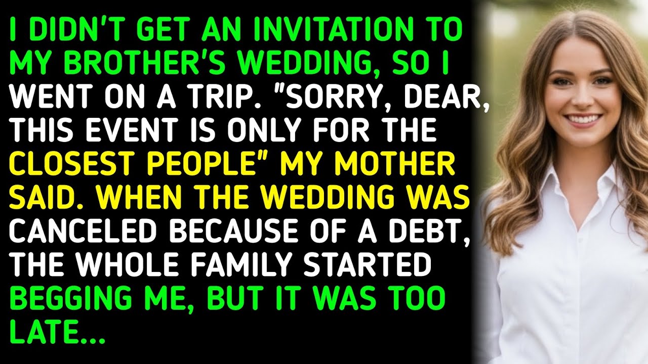 I DIDN'T GET AN INVITATION TO MY BROTHER'S WEDDING, SO I WENT ON A TRIP. 