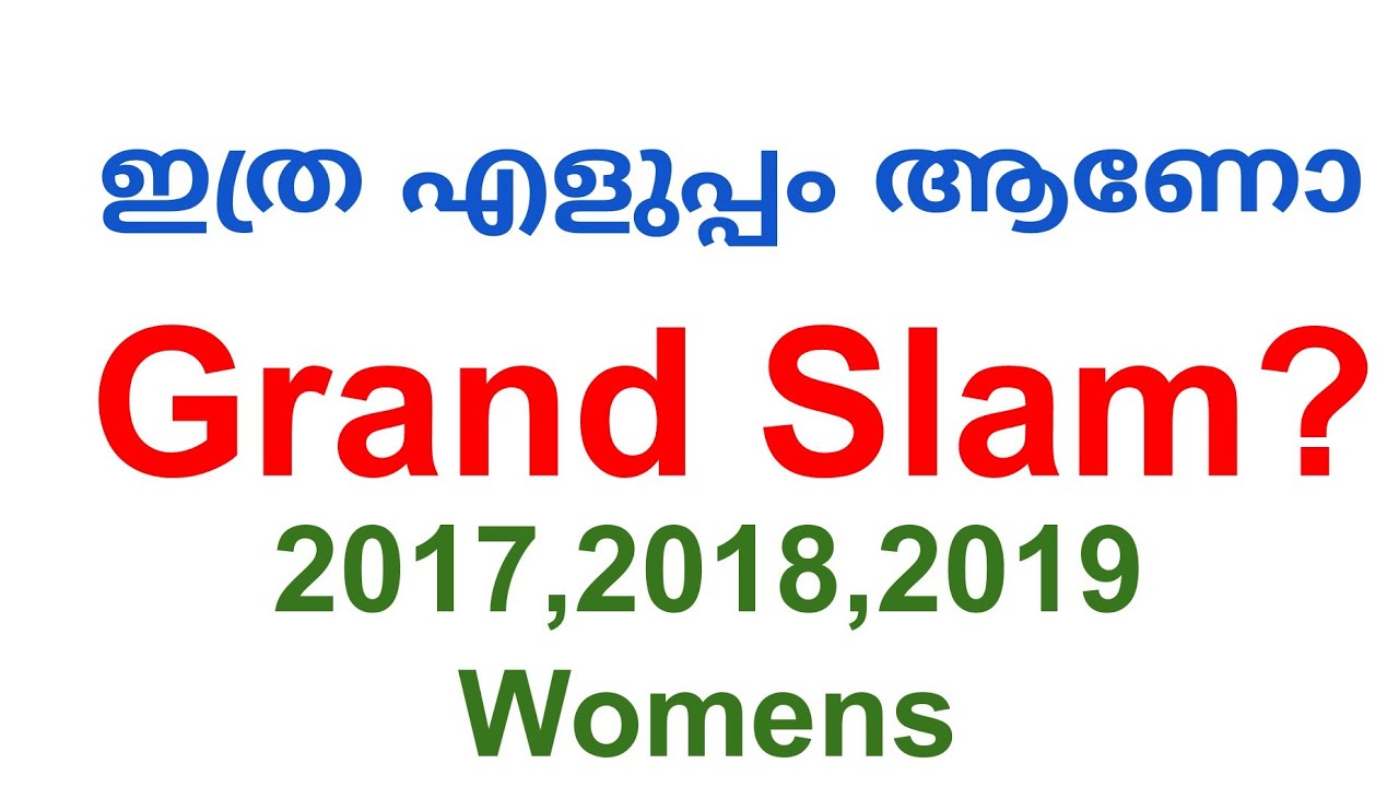 GRAND SLAM WOMEN'S  2017  2018  2019 | MEMORY CODES | EASY METHOD | CURRENT AFFAIRS | MALAYALAM