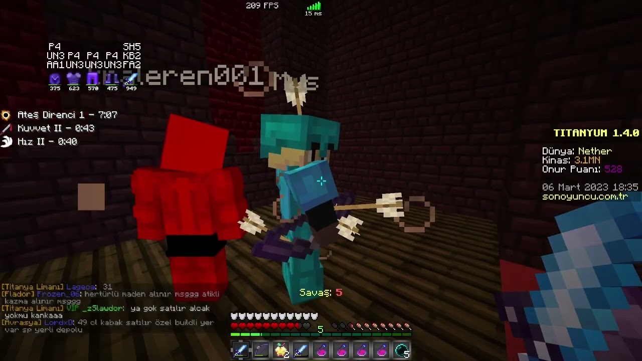 (Sonoyuncu Titanyum) Nether PvP 6 + Çöp set 2