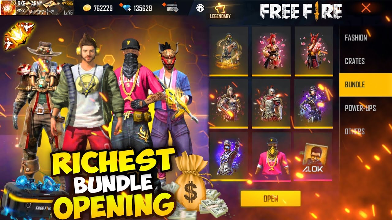 Richest Bundle Unboxing | Opening Rare Bundle - Free Fire | 100 + Bundles Unboxing Garena free Fire