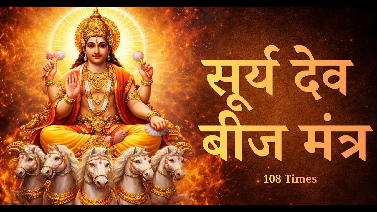 सूर्य बीज मंत्र | ॐ ह्रां ह्रीं ह्रौं सः सूर्याय नमः | 108 Times | Surya Dev Powerful Mantra