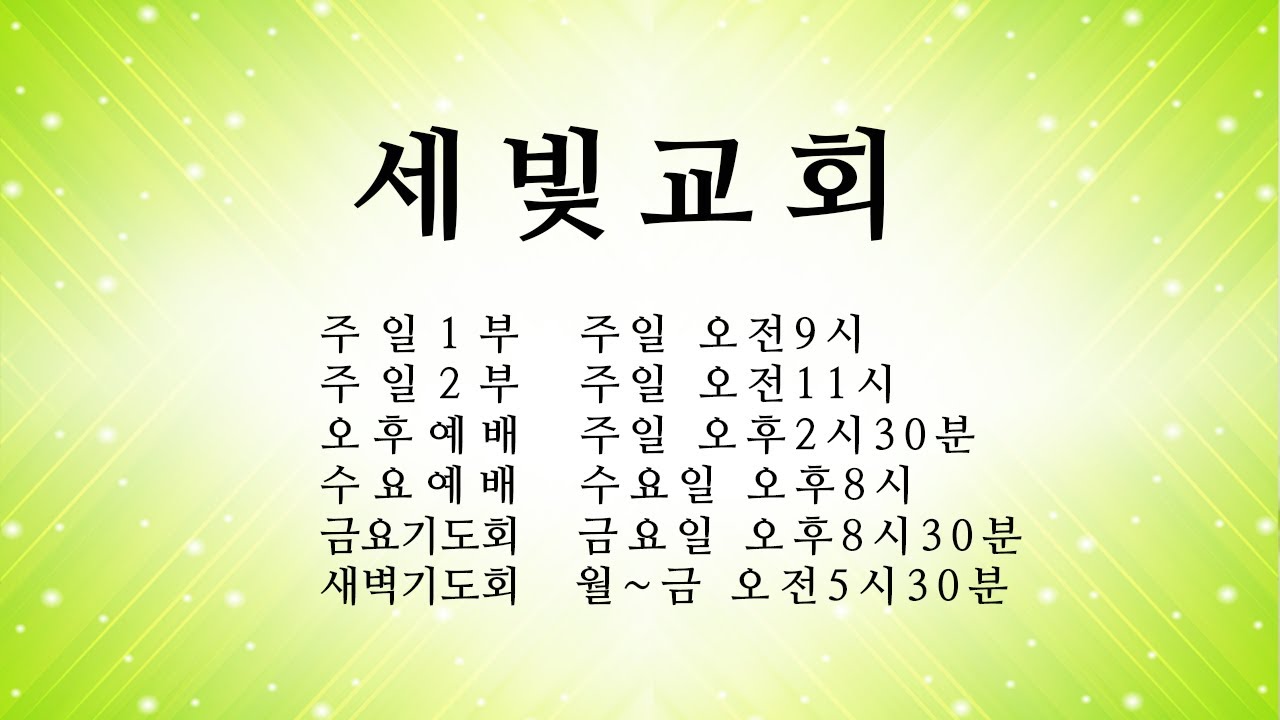세빛교회 생방송