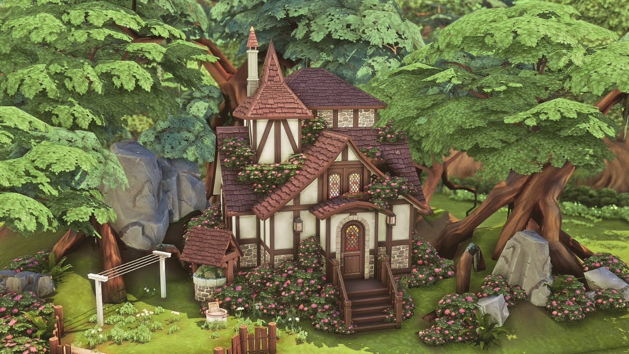 The Whimsical Cottage | The Sims 4 Speed Build with Ambience Sounds | No CC