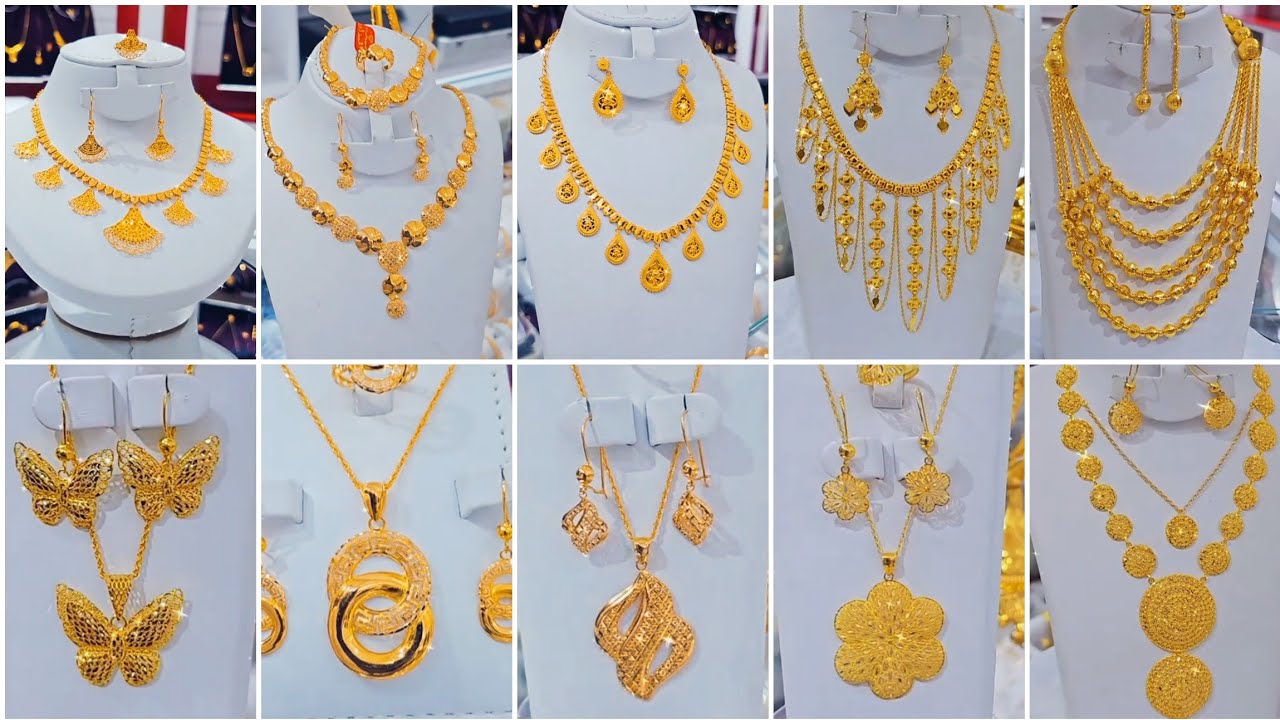 Lightweight gold bridal necklace set designs | gold chain Mala set designs | gold chain pandant set