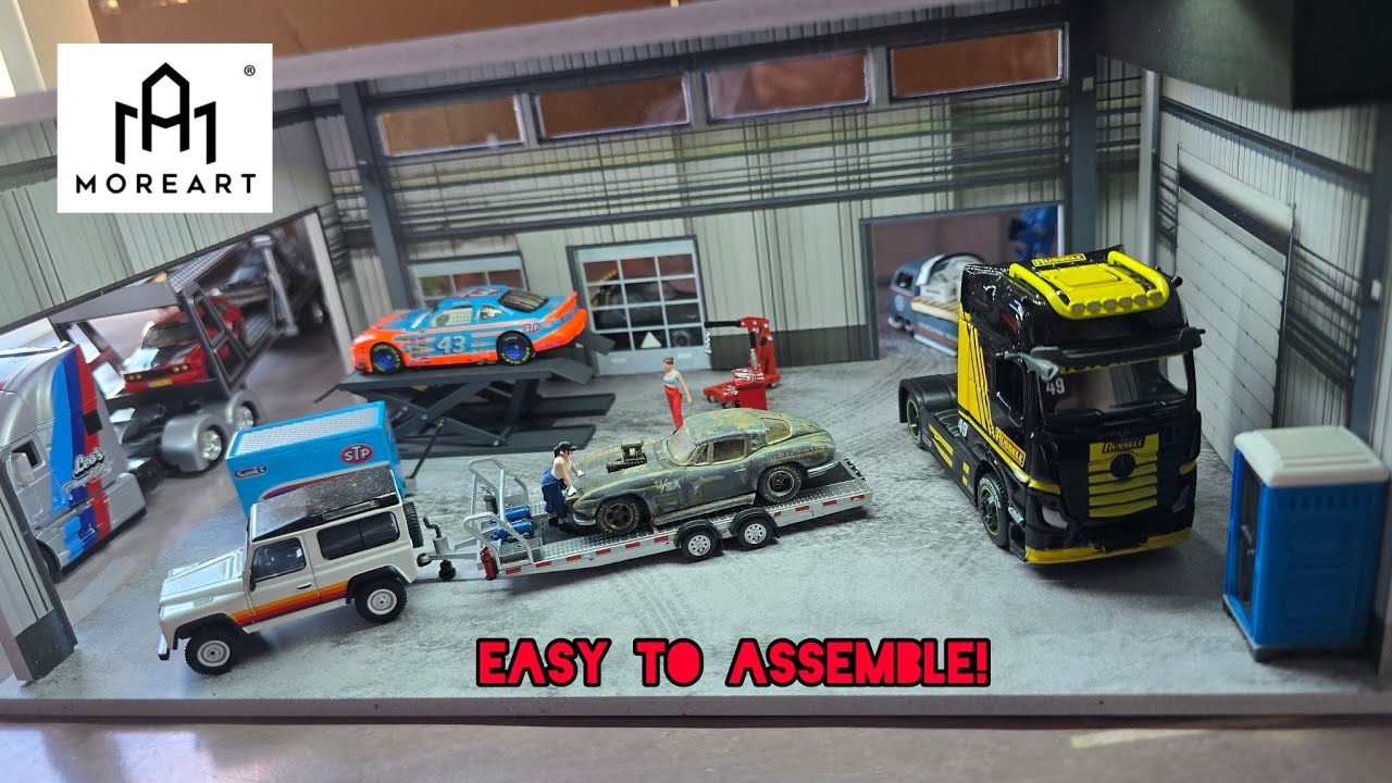 Perfect for your diecast cars! Moreart Factory diorama 1/64 scale with light. Easy to assemble!