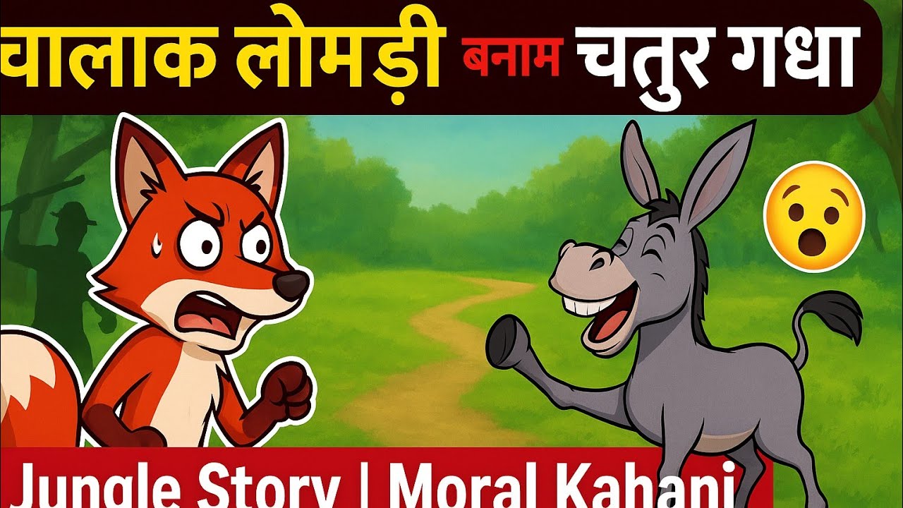 चालाक लोमड़ी और चतुर गधा | panchtanra ki kahani | kahani | animal cartoon|Hindi cartoon|JungleStory 