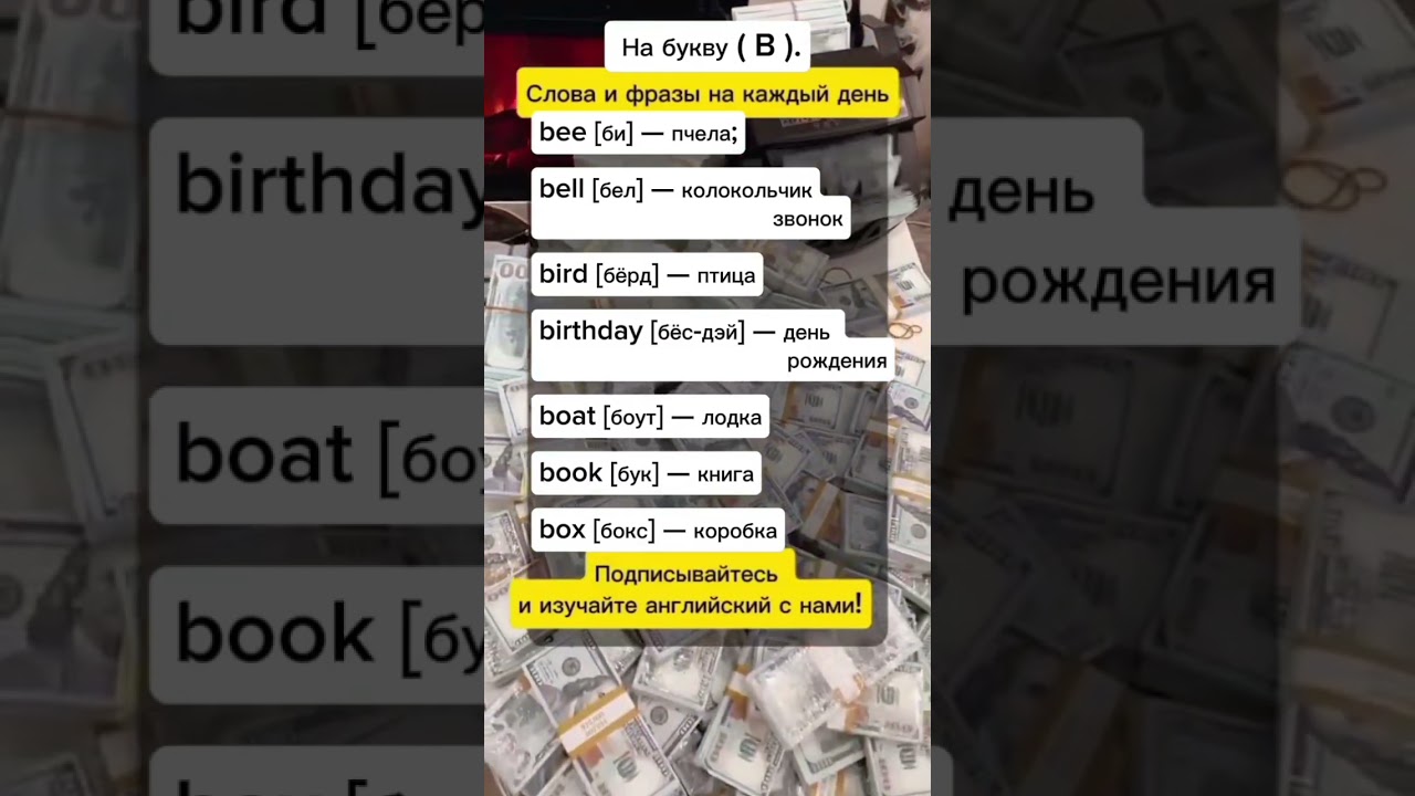 учим +7(B) 🇬🇧 английских слов на каждый день. #английскийдляначинающихвзрослых #shorts