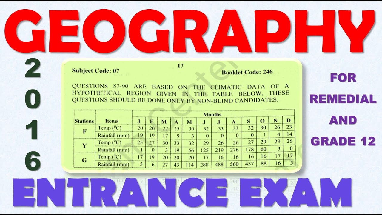 Geography entrance Exam