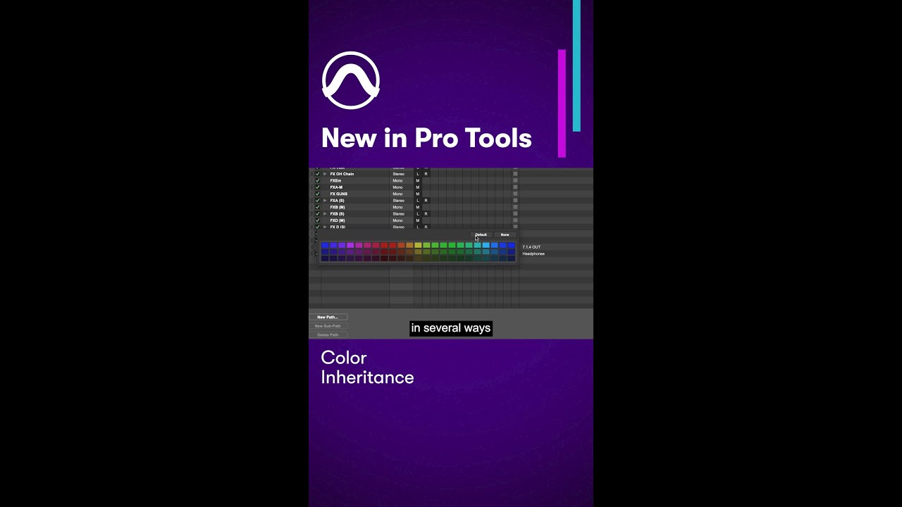 I/O Setup and Routing color coding in Pro Tools — Color inheritance ▶️ 
