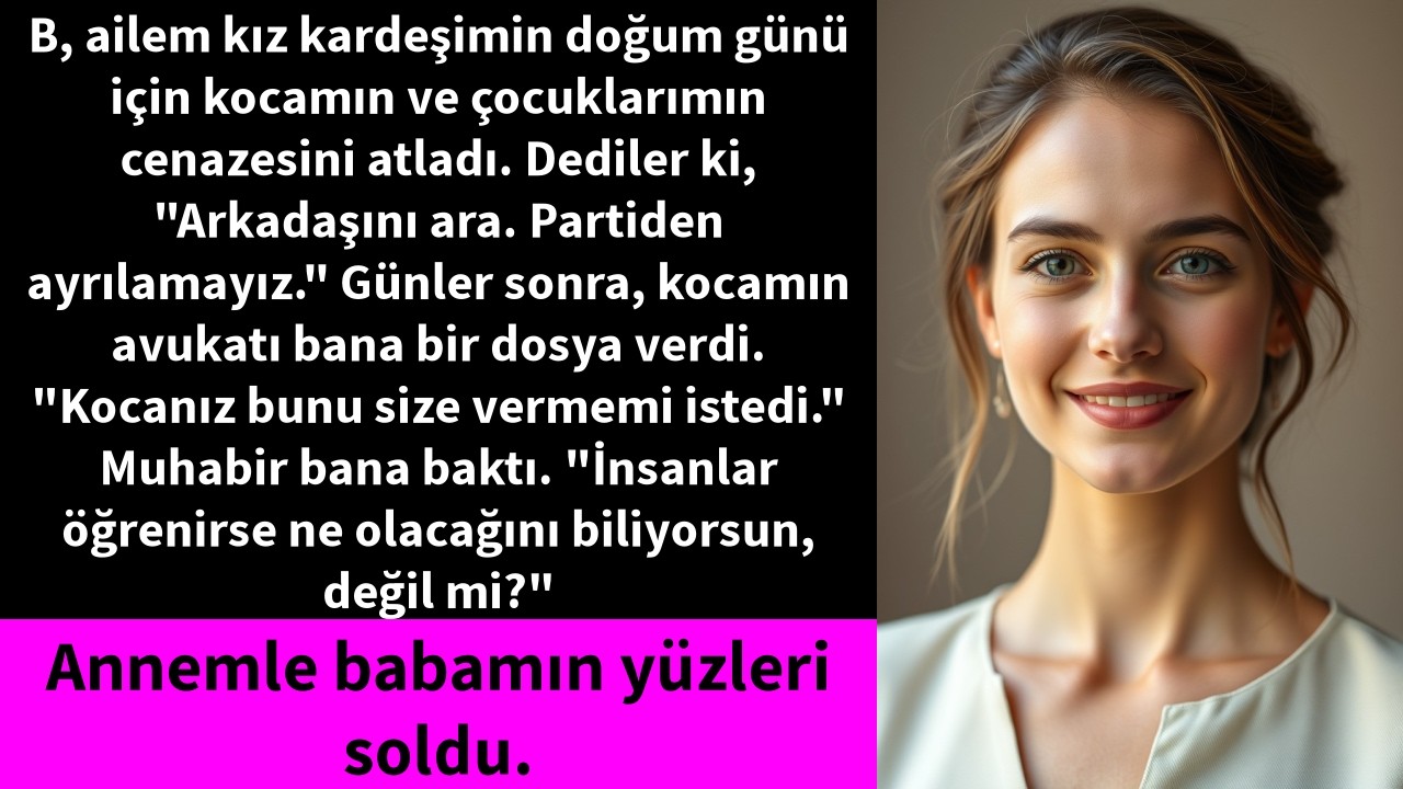 B, ailem kız kardeşimin doğum günü için kocamın ve çocuklarımın cenazesini atladı. Dediler ki,
