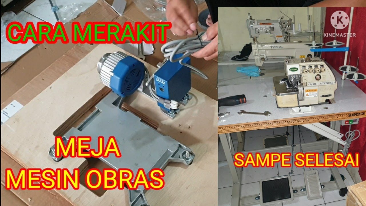 cara merakit meja mesin jahit obras pake dinamo servo sampai selesai