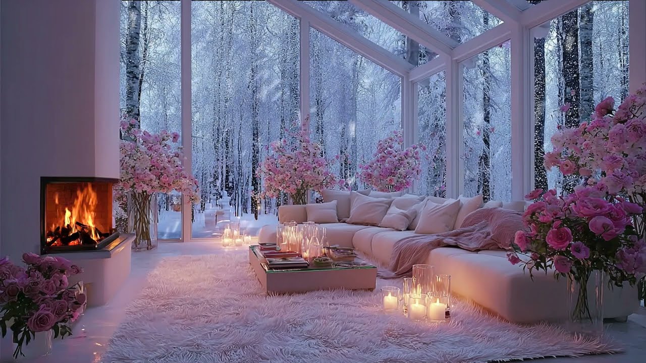 Snowy Winter Wind with Fireplace Crackles to Calm the Mind, Ease Anxiety and Improve Sleep