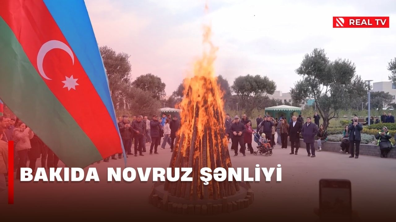 Sakinlər və Novruz personajları bayram tonqalının ətrafında birlikdə rəqs ediblər