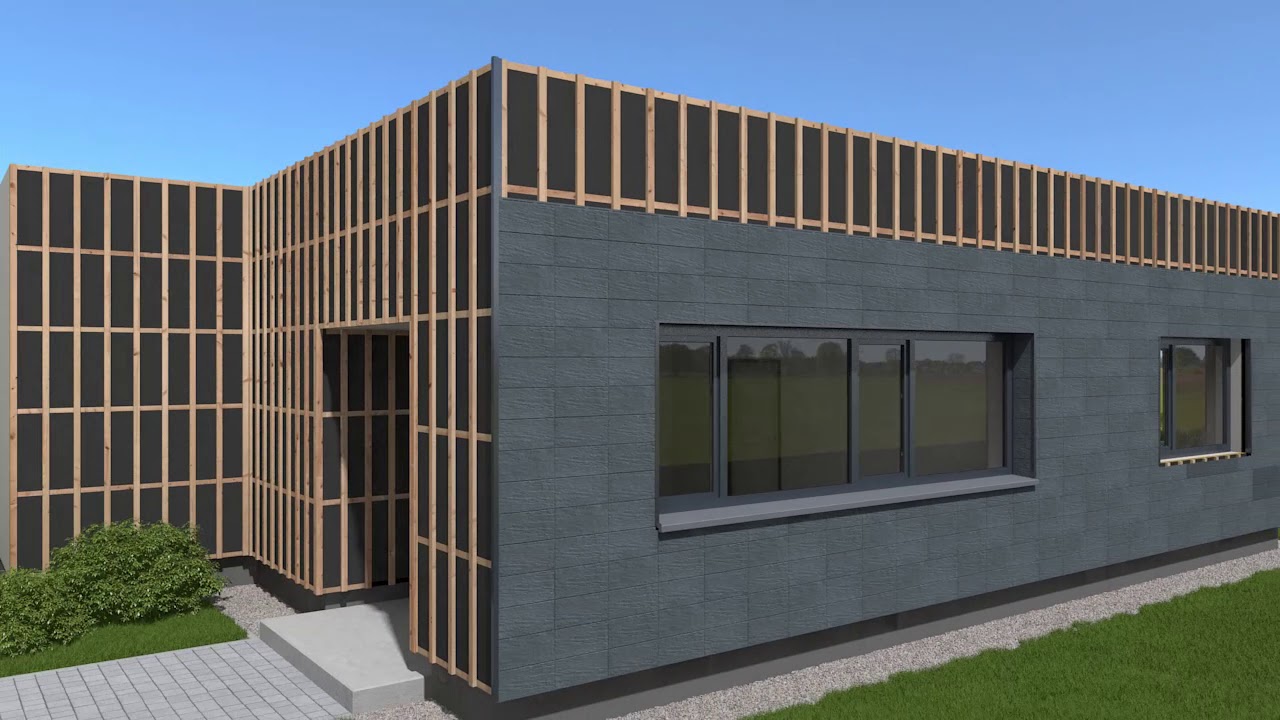 Tonstrukturfassade Zierer Terra Fassade mit Fensterlaibung