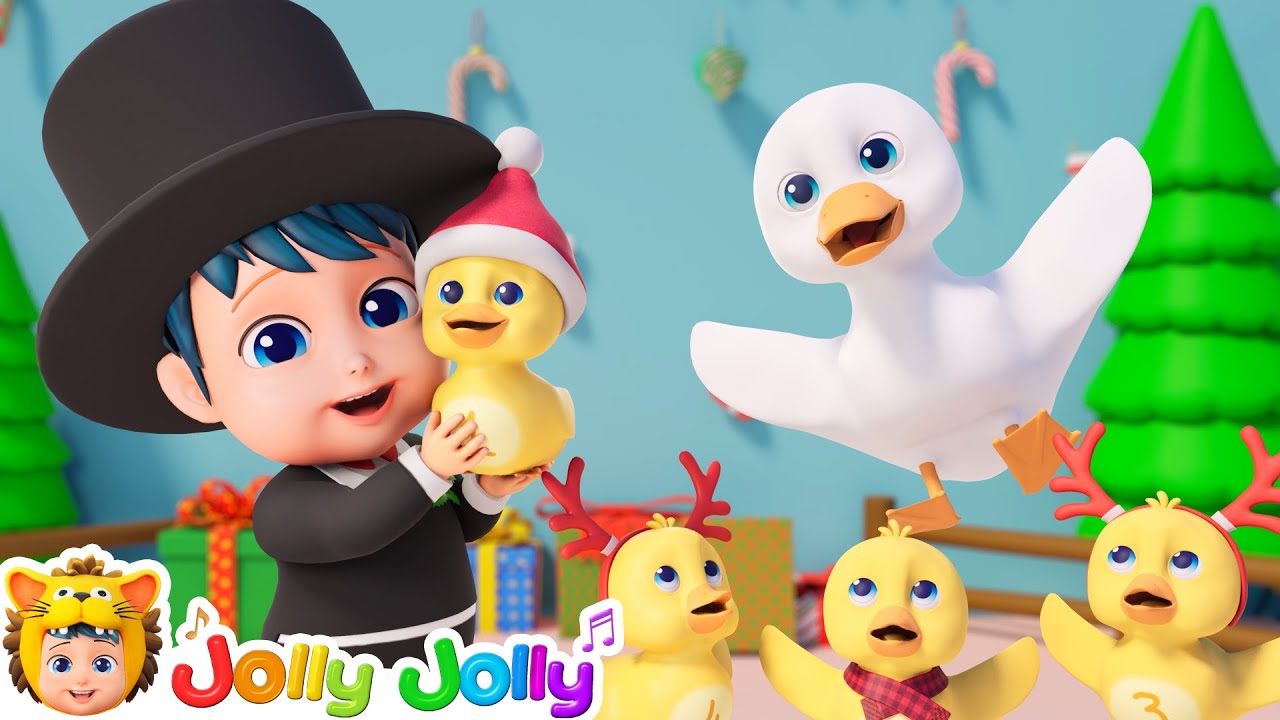 Five Little Christmas Ducks | 🎄Magical Christmas🎄 | Learn Numbers | Jolly Jolly - Kids Songs