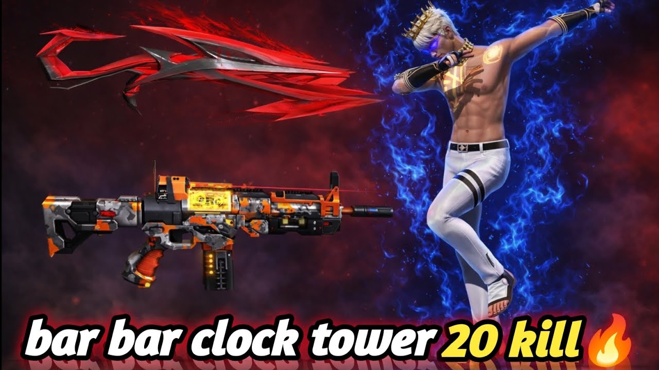 M1014+SCAR💥 | bar bar clock tower 20 kill🍷 | freefire🔥