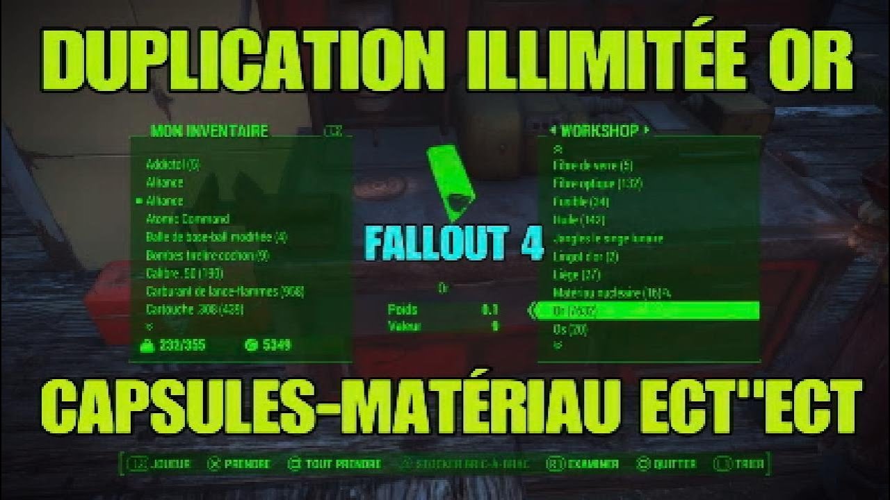 GLITCH ARGENT ILLIMIT&Eacute;E OR TOUT GRATUIT FALLOUT 4
