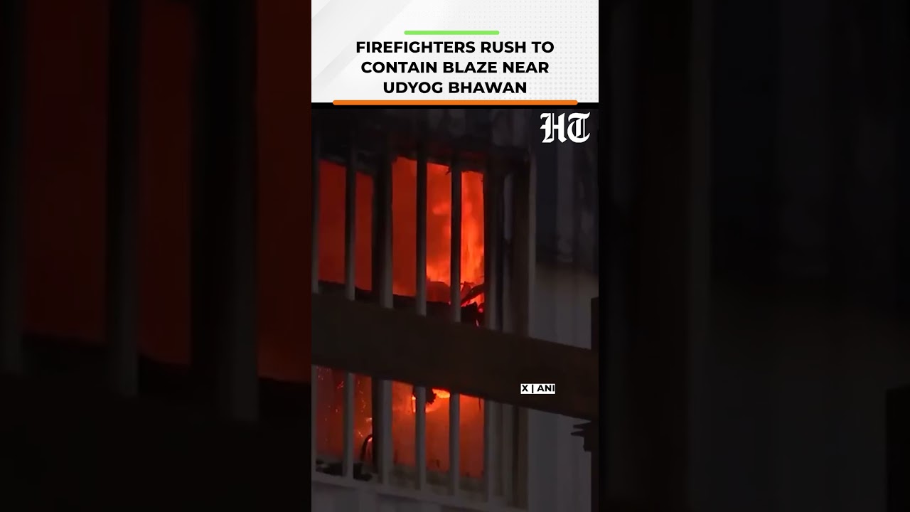 Delhi Blaze Sparks Massive Firefighting Operation Near Udyog Bhawan | #shorts