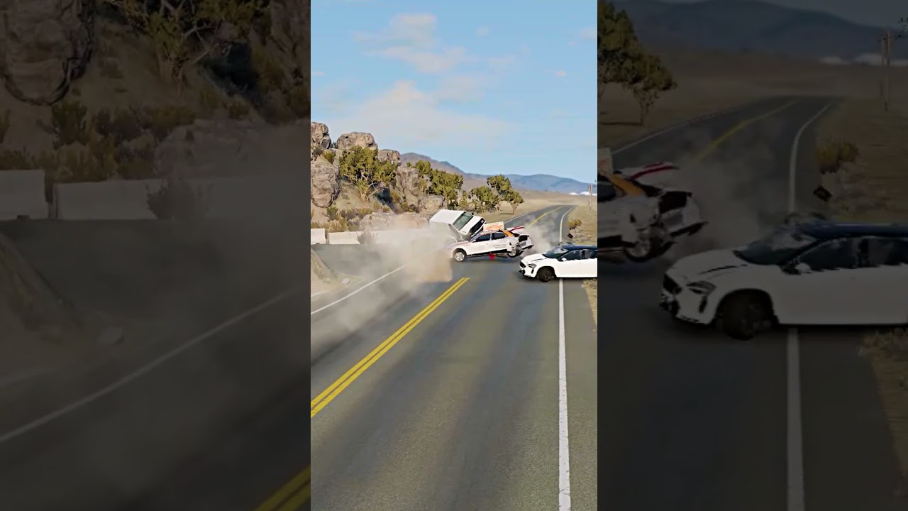 Realistic Highway Car Crashes #127