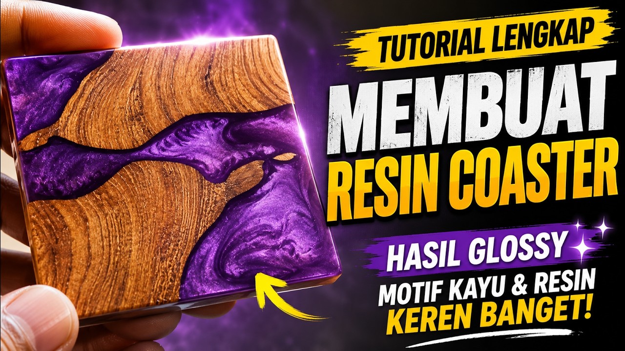 Cara Membuat Coaster Resin | Tatakan Gelas Kayu Resin