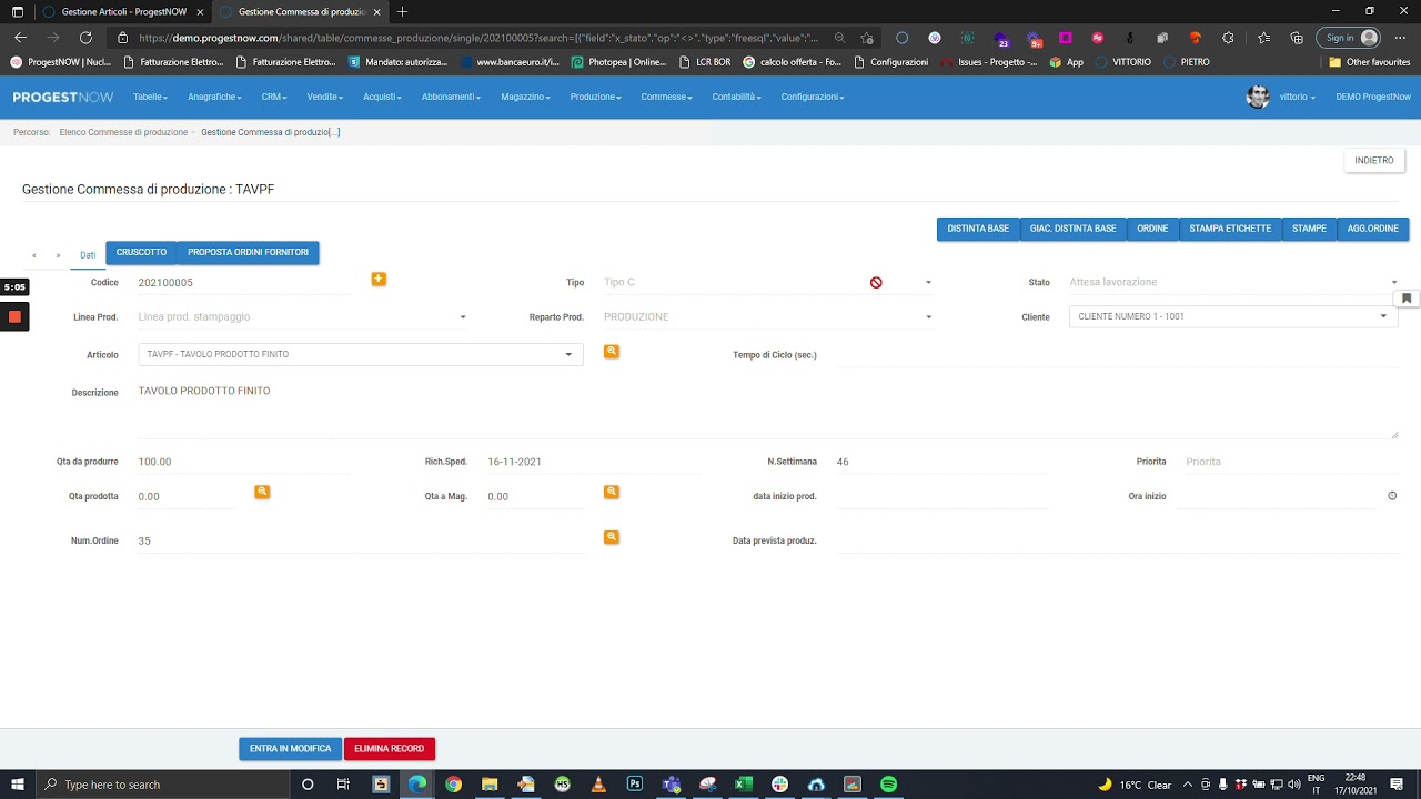 Gestione Produzione, Fasi, Lavorazioni, Conto Lavoro - Software Gestionale ERP ProgestNOW