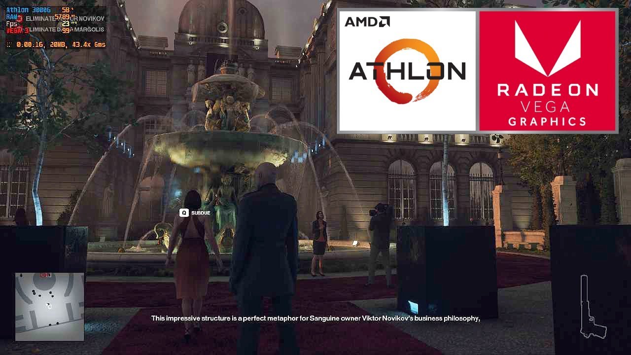 HITMAN 1 - Athlon 3000g + Vega 3