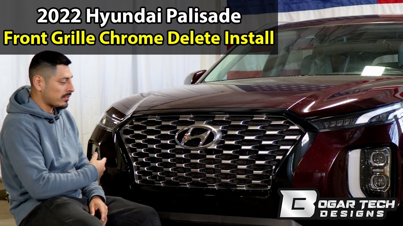 Hyundai Palisade 2020-2022 Front Grille Chrome Delete Install
