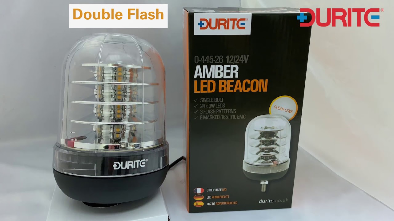 Durite - R65 & R10 Clear Lens Amber LED Beacon | 0-445-26