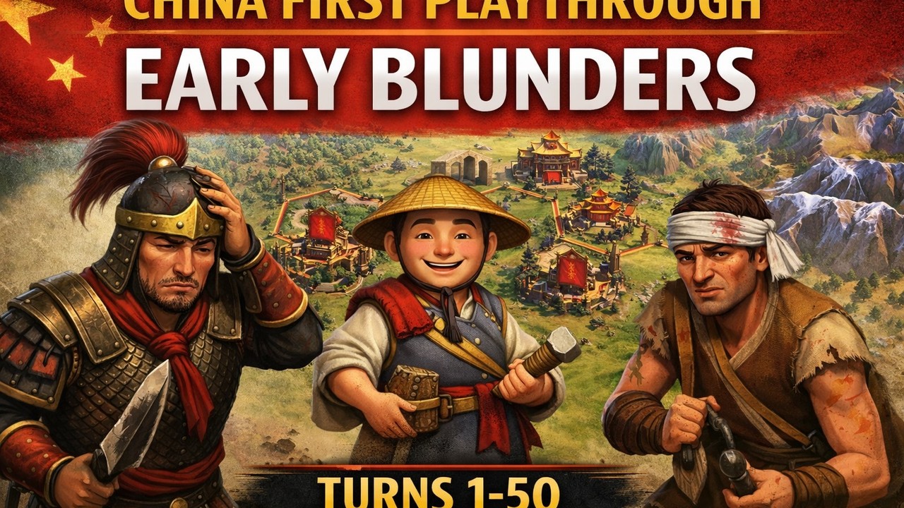 Civ 6 China Strategy: Mining, Pantheon, and Surviving Early Blunders Turn 1-50