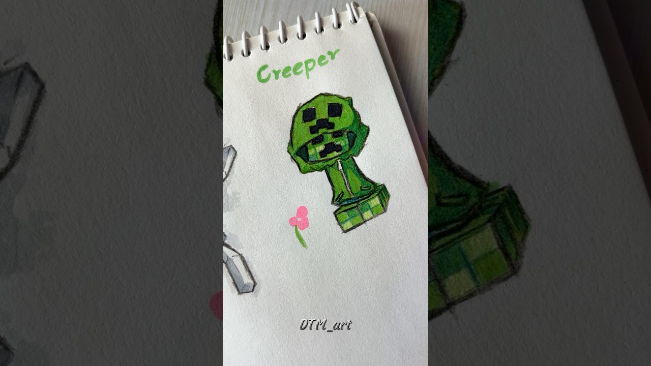Рисуем мобов из открытого мира Minecraft #какнарисовать #туториал #shorts #арт