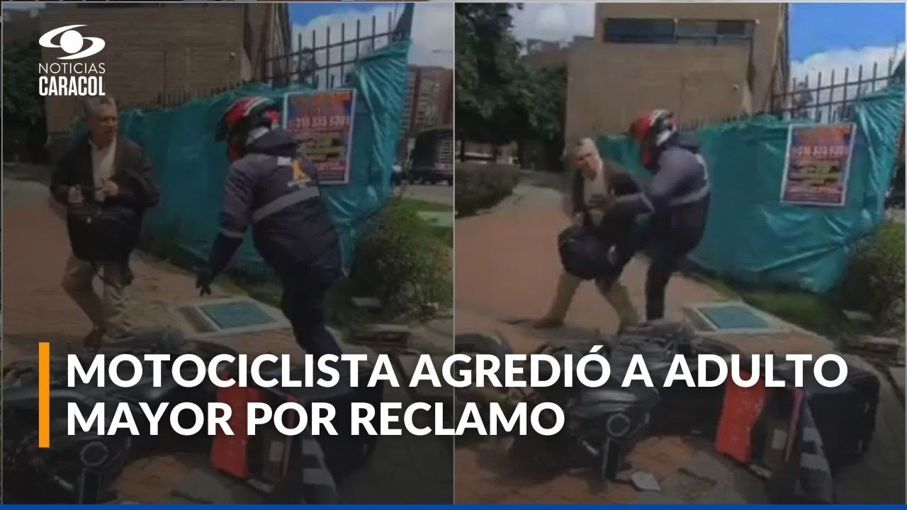 Indignación por motociclista que agredió a adulto mayor en Bogotá: quedó en video