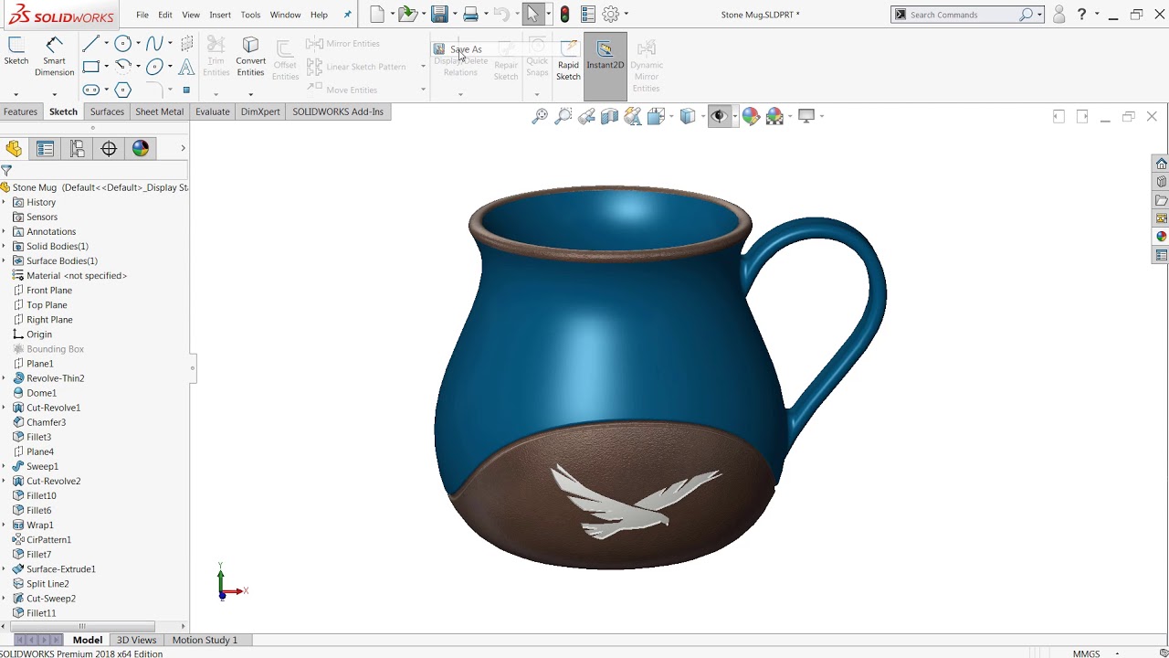 Preparing a SOLIDWORKS model for 3D Printing