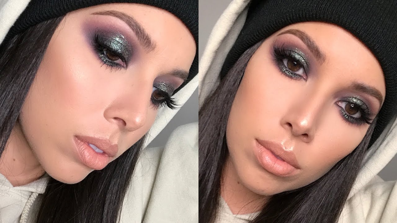 GREEN SPARKLY SMOKEY EYE | LUSTRELUX