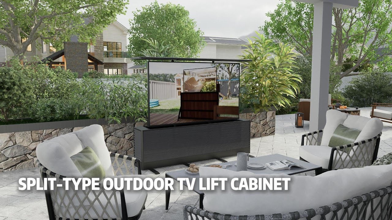 This Outdoor TV Lift Cabinet Fixes the #1 Big Screen Problem (Neck Strain)