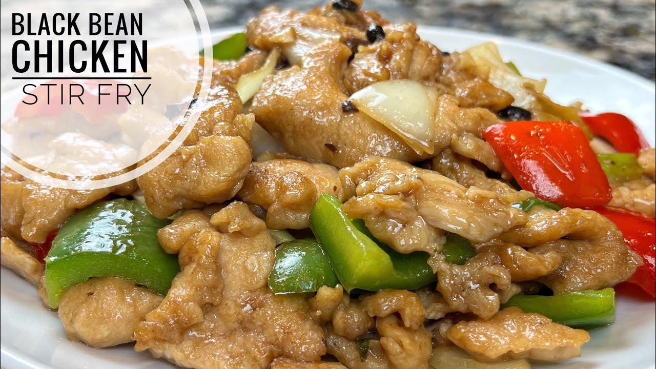 Рецепт курицы в соусе из черных бобов | Курица, обжаренная с перцем и луком
